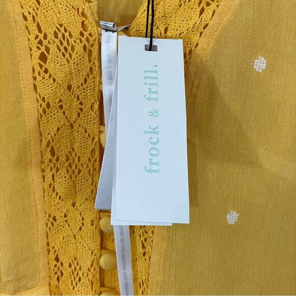NWT Frock & Frill.‎ Modcloth Sunshine of Your Love Yellow Floral Midi Dress Sz 6 - Picture 6 of 9